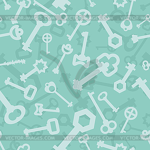 Old key seamless pattern. Lot vintage key of lock. - royalty-free vector image
