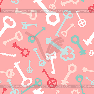Retro key seamless pattern. Background of - royalty-free vector image