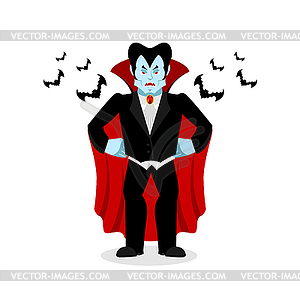 Angry Dracula. Evil Vampire. Aggressive ghoul in - vector image