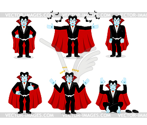 Dracula set of movements. Vampire collection of - vector clipart