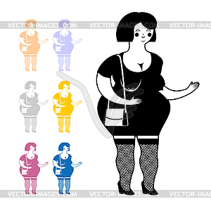 Prostitute icon. Hooker in flat style. Set colored - vector clipart