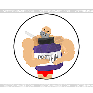 I love protein. Athlete and Sports Nutrition. Cute - vector clipart