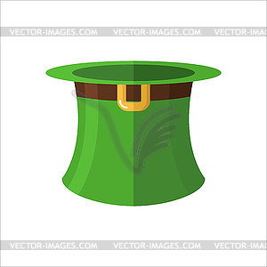 Leprechaun hat on white background. Green old hat - vector clipart