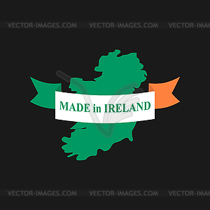 Made in Ireland. logo for product. Map of Ireland - vector image