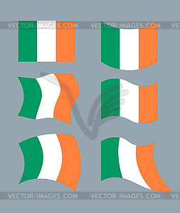Flag of Ireland. Set flag of Irish State. Developin - vector clip art
