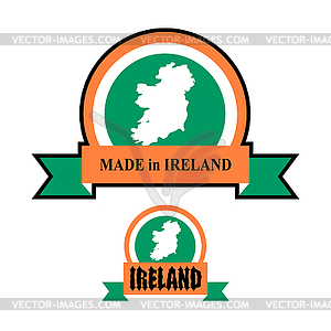 Made in Ireland. logo for product. Map of Ireland - vector clipart