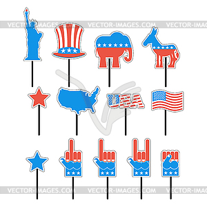 Foam sign president Election of America. Set photo - vector image