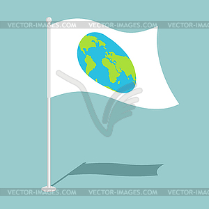 Flag earth. Official national symbol of planet. - vector clipart