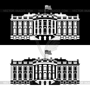 White House America black and white icon. - vector EPS clipart