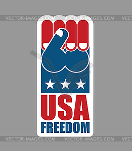 USA Freedom hand. American fist. Symbol of USA - vector clip art