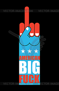 Big American fuck. USA Patriot sign. Symbol of - vector clipart