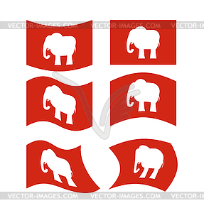 Elephant Flag. Republican National flag of - vector image