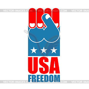 USA Freedom fist. American hand. Symbol of USA - vector clipart