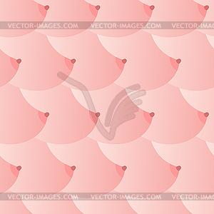 Breasts pattern. boobs texture. bosom seamless - vector clip art