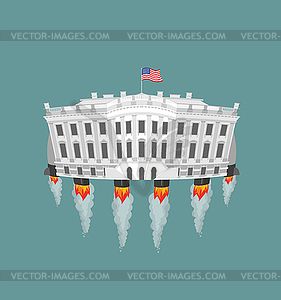 White house rocket turbine. USA President  - vector image