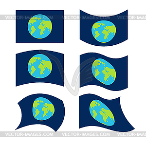 Flag planet earth set. Official national symbol. - vector image