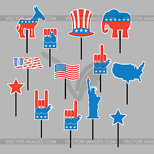 Foam sign president Election of America. Set photo - vector image