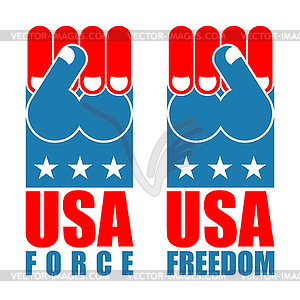 USA force hand. American freedom fist. US national - vector image