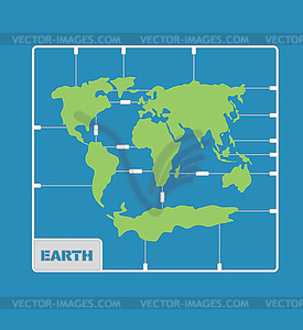 World Map plastic model kit. geography Continents o - vector clipart