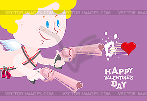 Valentines day Greeting card . Valentine purpurea. - stock vector clipart