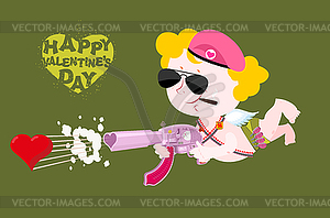 Happy Valentines day. Army Valentine. Military - vector clipart