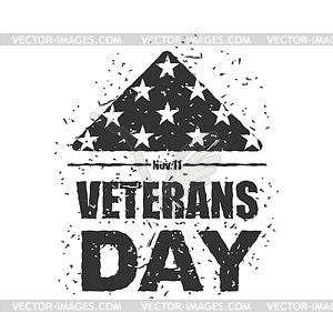 Veterans Day in USA. Flag America folded in triangl - vector image