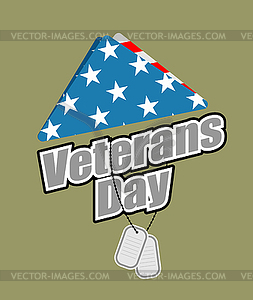 Veterans Day. USA flag symbol of mourning and - stock vector clipart