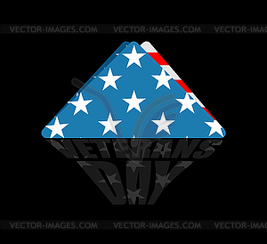 Veterans Day. USA flag symbol of mourning and - vector clip art