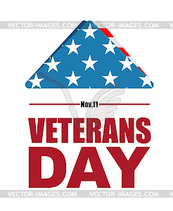 Veterans Day. USA flag symbol of mourning and - vector clipart