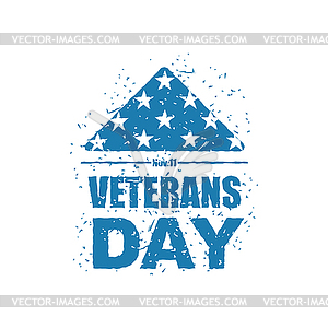 Veterans Day in USA. Flag America folded in triangl - vector image