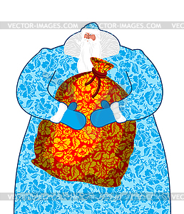 Santa Claus in Russia. Father Frost costume paintin - vector clipart