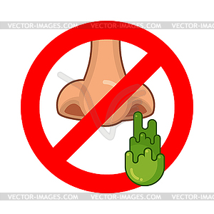 Not sneeze. Stop booger. Prohibited allergy. Red - vector clipart / vector image