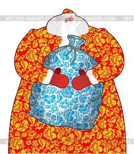 Santa Claus in Russia. Father Frost costume paintin - vector clipart