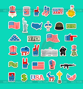 USA icon. National sign of America. American flag - vector clip art