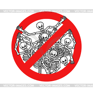 Do not sin. Stop sinners. Dangers red sign dead. - vector image