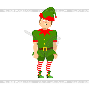 Sad Christmas Elf. скорбный помощник Санта - клипарт