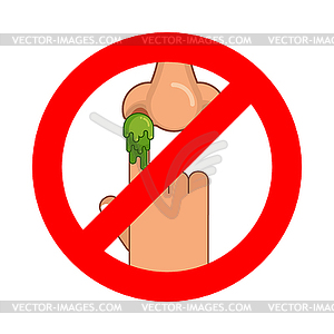 Forbidden to pick nose. Ban booger. Red - vector clipart / vector image