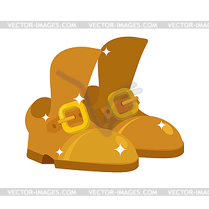 Golden shoes. Precious footwear. fashion Royal - vector image