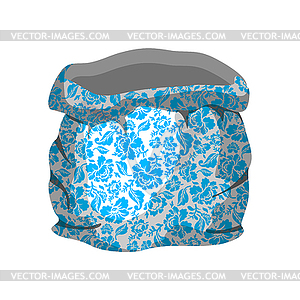 Father Frost open Sack painted Gzhel for new year. - royalty-free vector clipart