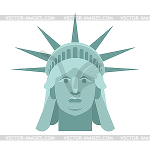 Head of Statue of Liberty. Face sculpture America. - vector image