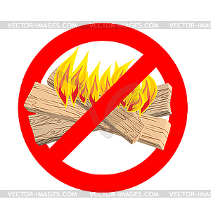 Stop bonfire. It is forbidden to make fire. Emblem - vector image
