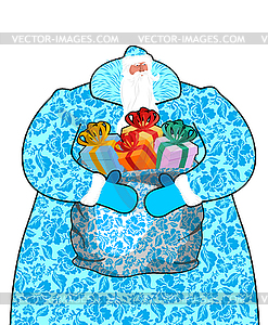 Santa Claus in Russia. Father Frost costume paintin - royalty-free vector clipart