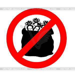 Stop gifts. It is forbidden to give giftt. Emblem - vector image