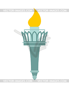 Torch of Statue of Liberty. Lighthouse for ships. - vector image