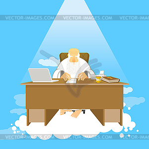 Boss of paradise. God job. Almighty of work place i - vector clip art