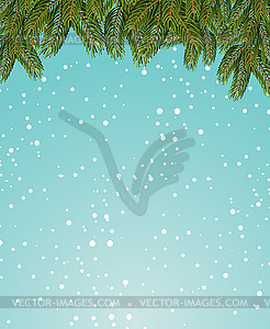 Branches of fir and snow. Background for - royalty-free vector clipart