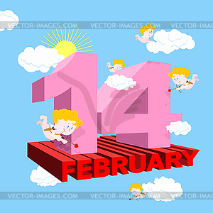 Valentine for Valentines day. Postcard, poster for - vector image