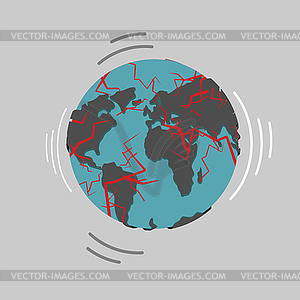 Earthquake. Earth destruction. Disaster fracture - vector clipart