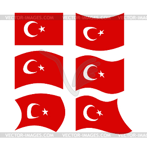 Flag of Turkey. Set national flag of Turkish - vector image
