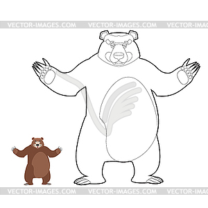 Bear coloring book. Grizzlies in linear style. - vector clipart